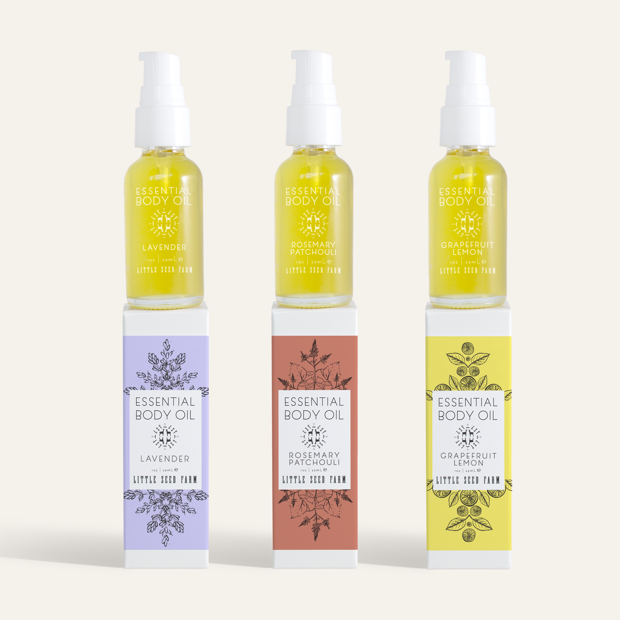 Little Seed Farm Essential Body Oil made with organic hazelnut and hemp seed oils, rich in vitamins and antioxidants for light, fast-absorbing, non-greasy daily moisturizing.