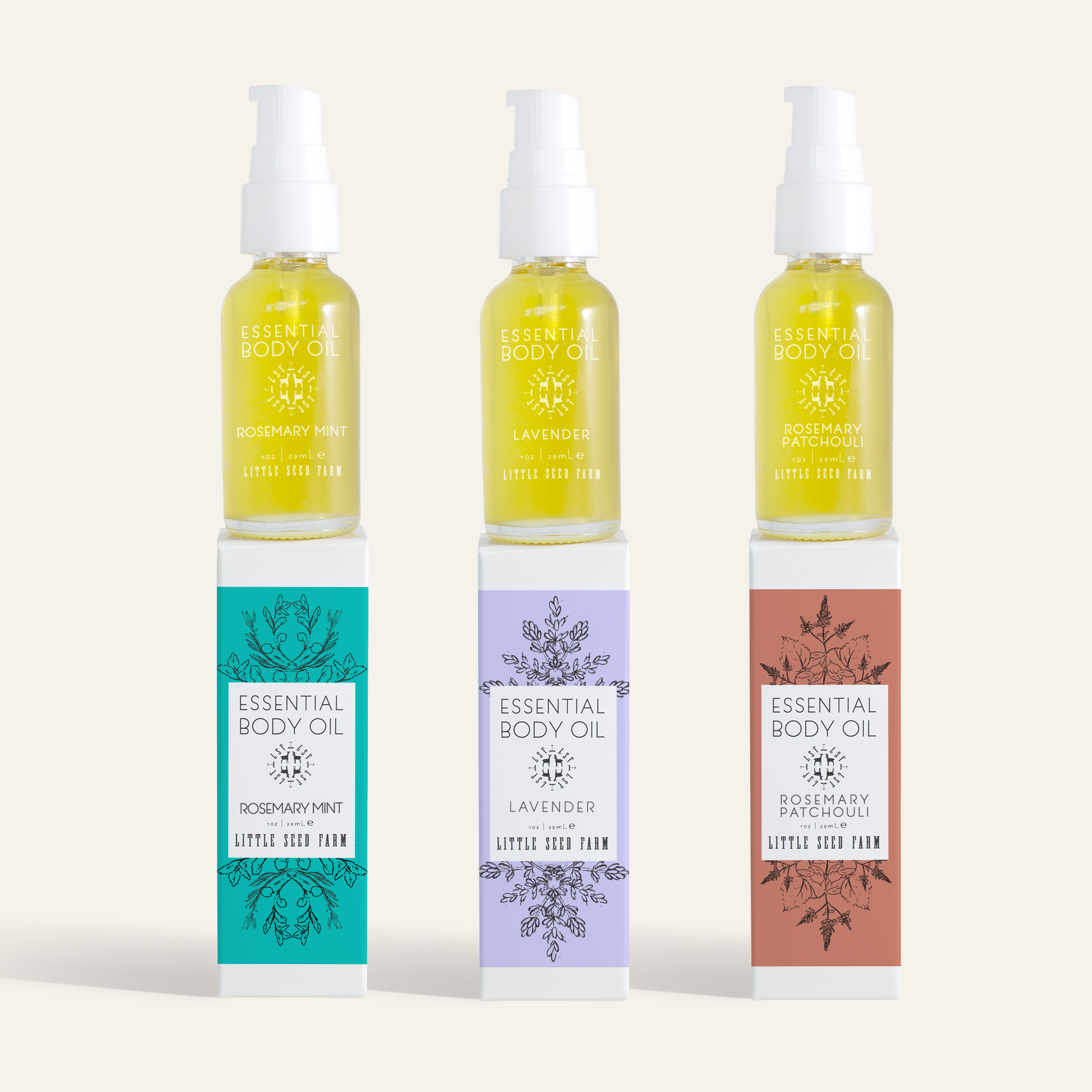 Little Seed Farm Essential Body Oil made with organic hazelnut and hemp seed oils, rich in vitamins and antioxidants for light, fast-absorbing, non-greasy daily moisturizing.