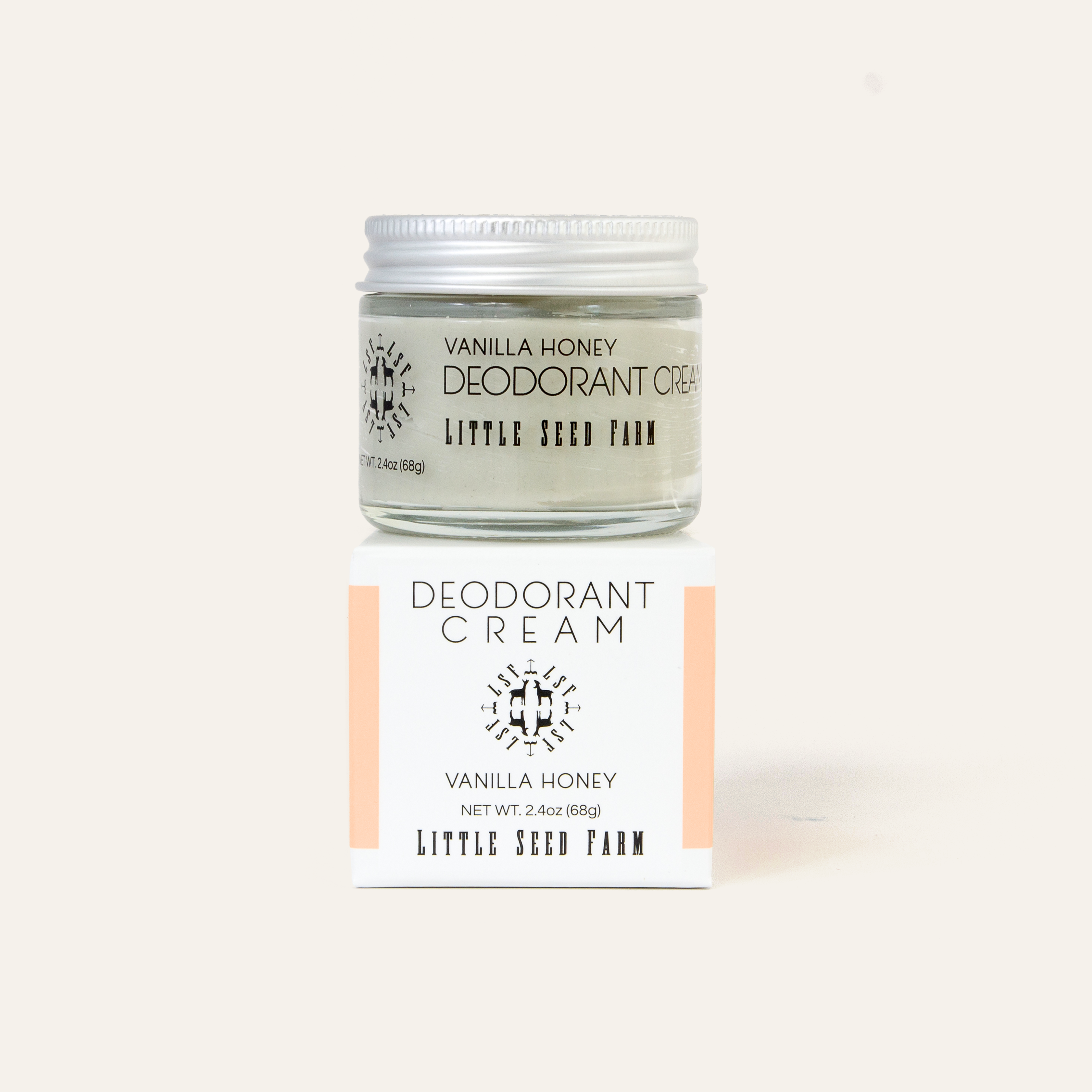 Vanilla Honey natural deodorant, with no aluminum or baking soda. All natural and organic ingredients 