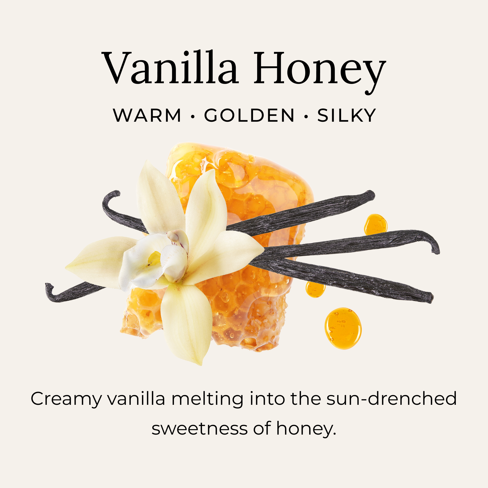 Vanilla honey scent description of creamy vanilla tones and sweet honey