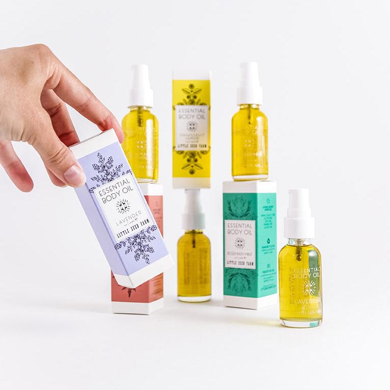 Luxurious botanical body oil rich in vitamins, antioxidants and omega-fatty acids from hazelnut and hemp seed oil to nourish and protect skin.
